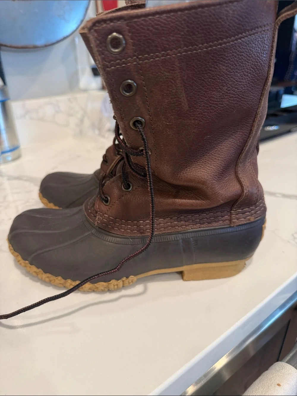LL Bean Classic Women's Duck Boots - Brown Waterproof Winter Boot